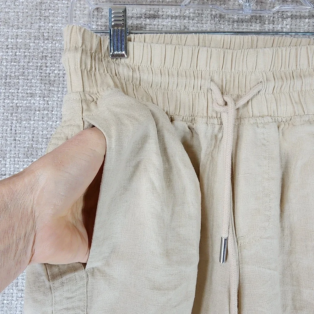 Quince 100% Linen Wide Leg Pants Womens XS Natural Beige Pullon Quiet Luxury